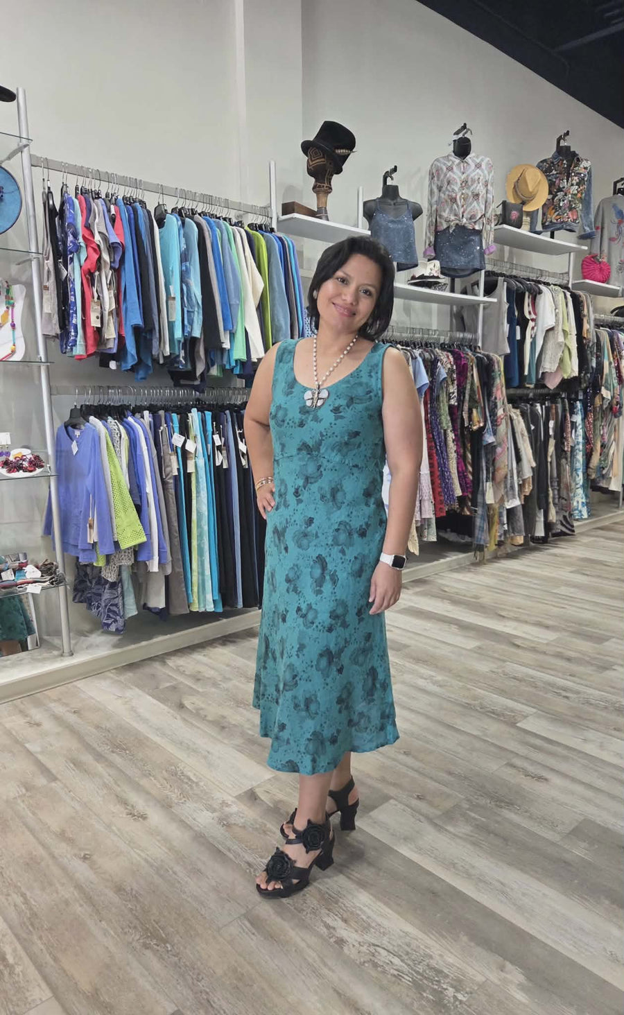 Aqua Daydream Linen Dress