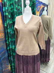 Jersey Stitch V-Neck Sweater