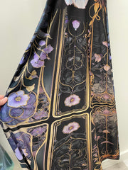 Maxi Low V Dress in "Clematis Floral" by IPNG Design