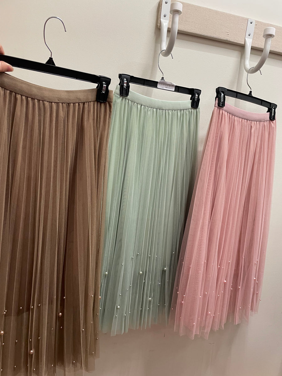Fairy Pleated Mesh Skirt with Pearls by EllyNDale