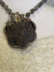 Carved Laborite Tiger Short Necklace by Tara Gasparian