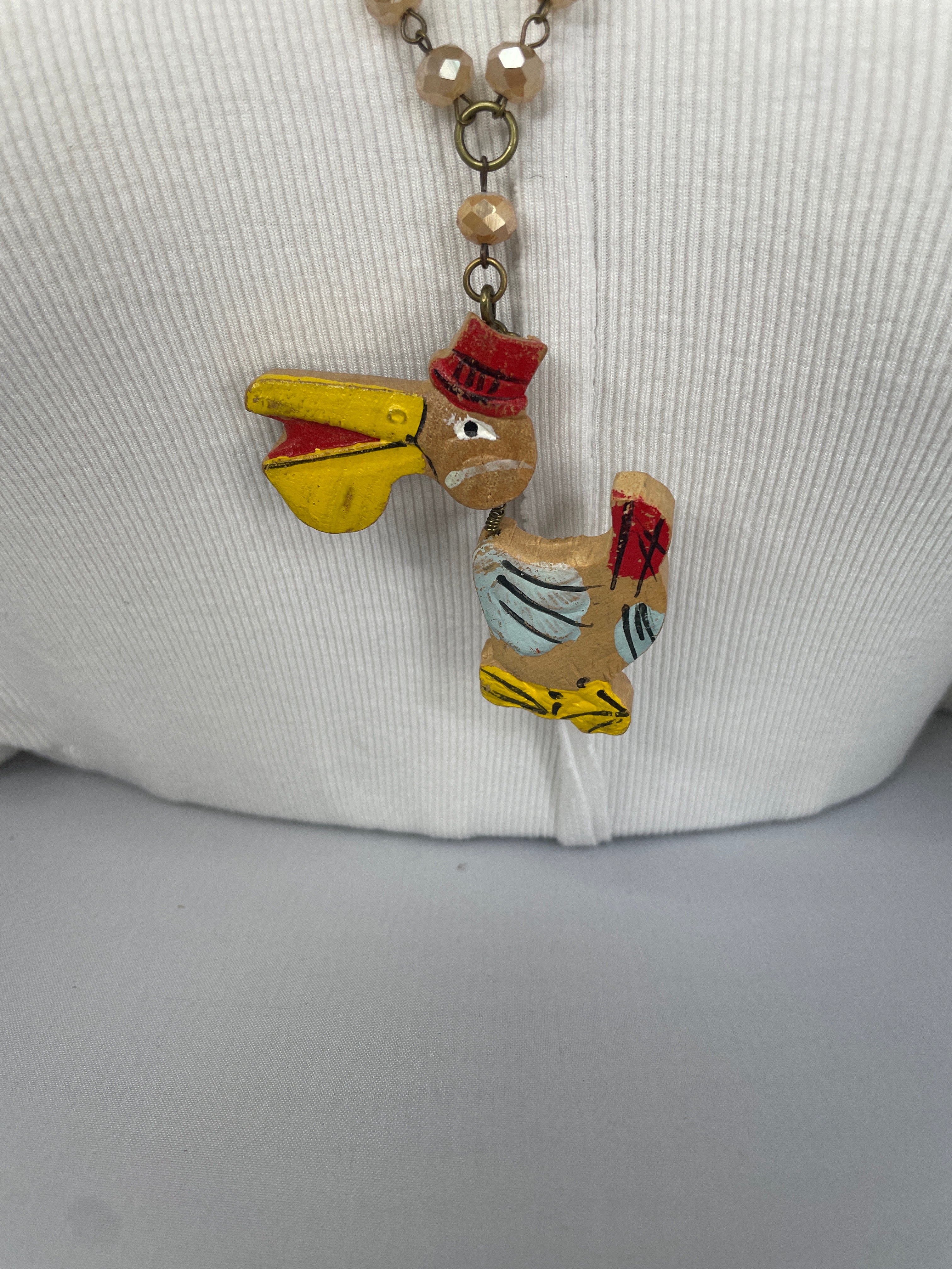Retro Bobble Pelican Necklace by Gina