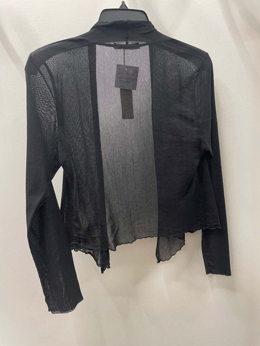 Open Front Cotton Mesh Cardigan