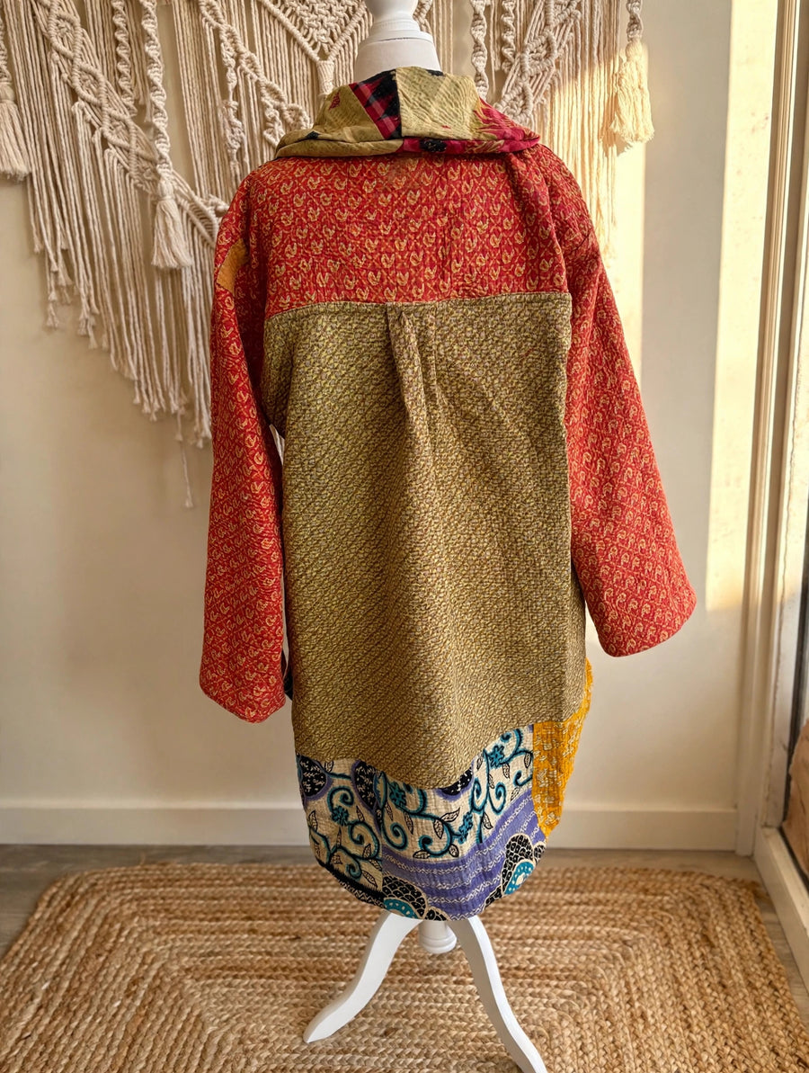 Fine Kantha Drifter Coat #138 by Kantha Bae