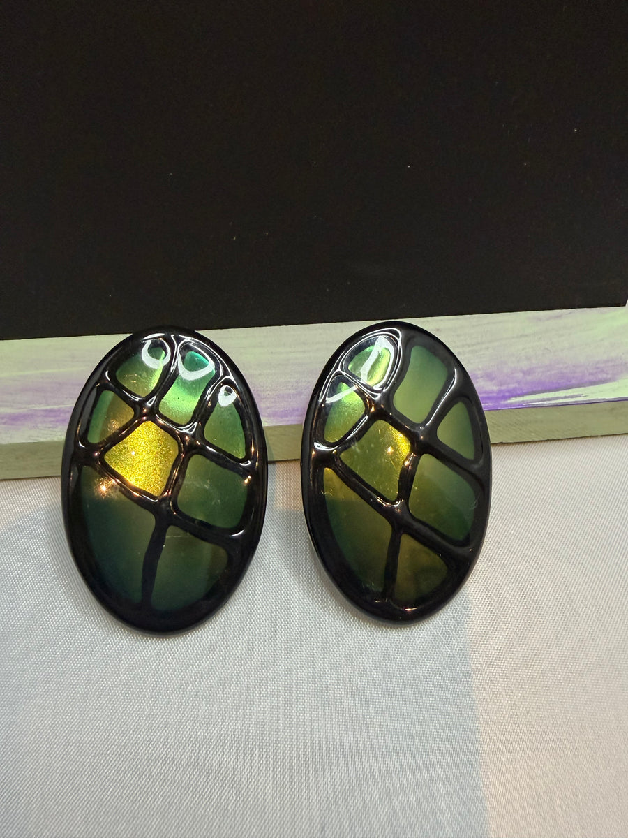 Stained Glass Acrylic Earrings by The Vintage Jewel
