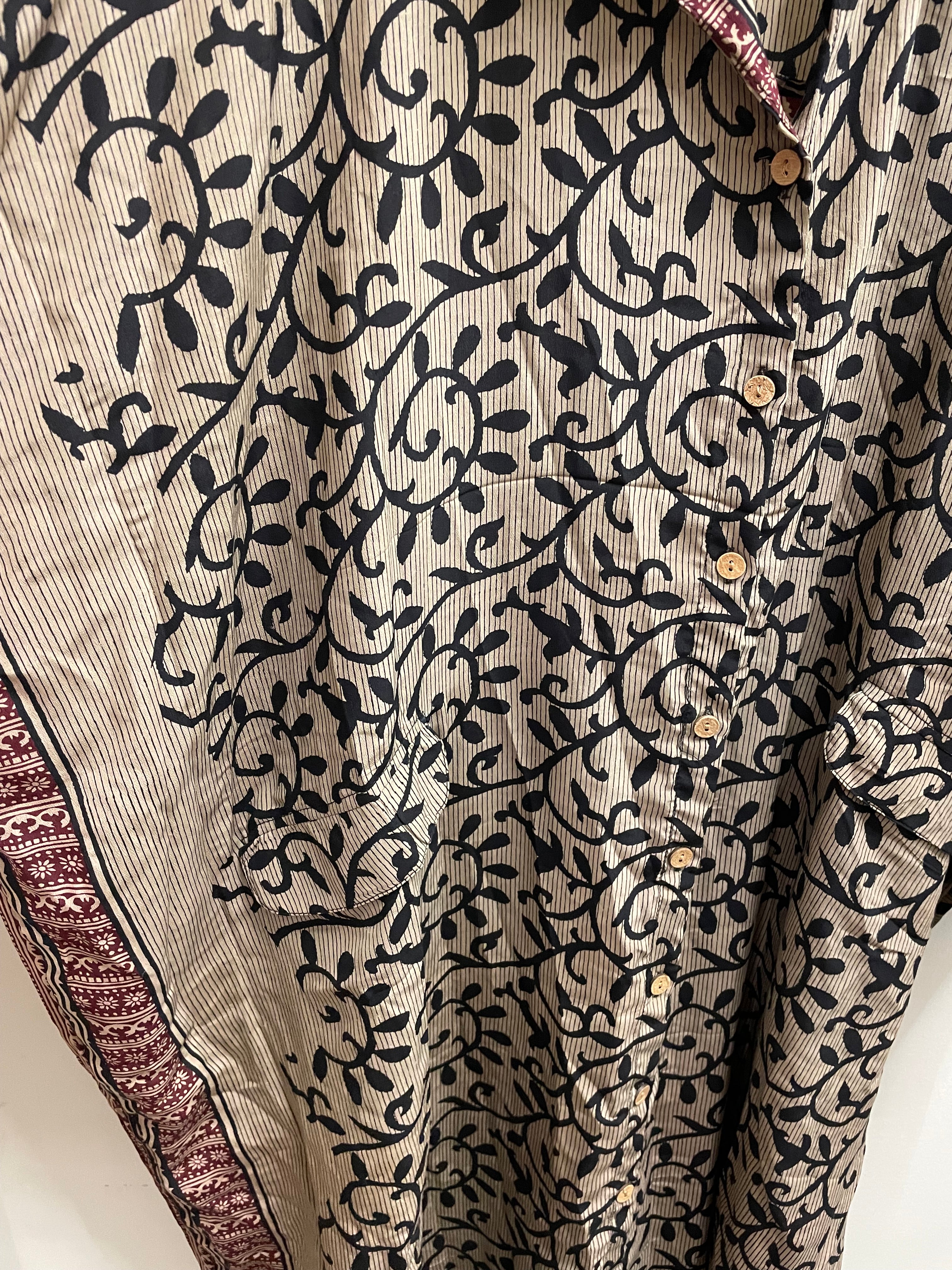 Crepe Sari Free To Be Longsleeve Maxi #132 by Kantha Bae