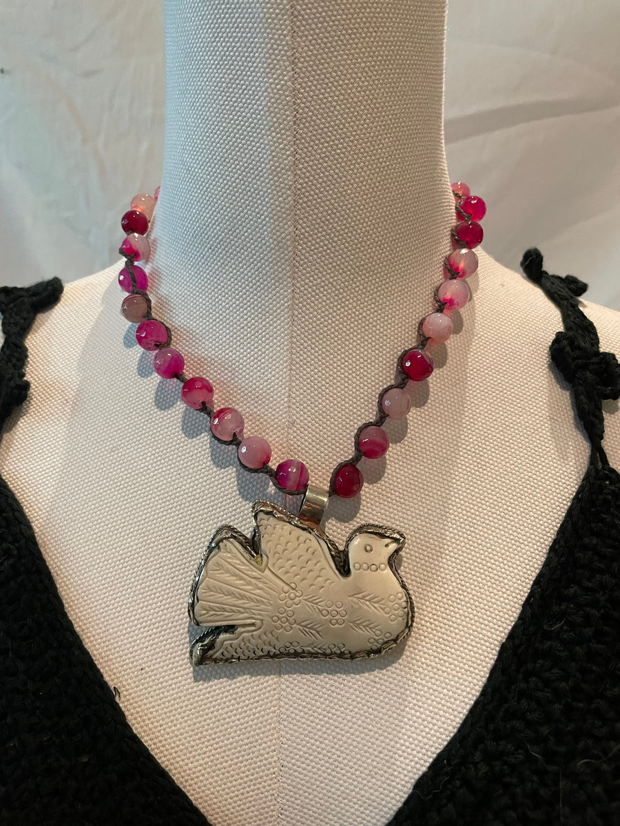 Carved Bird Necklace by Tara Gasparian Robin Boutique