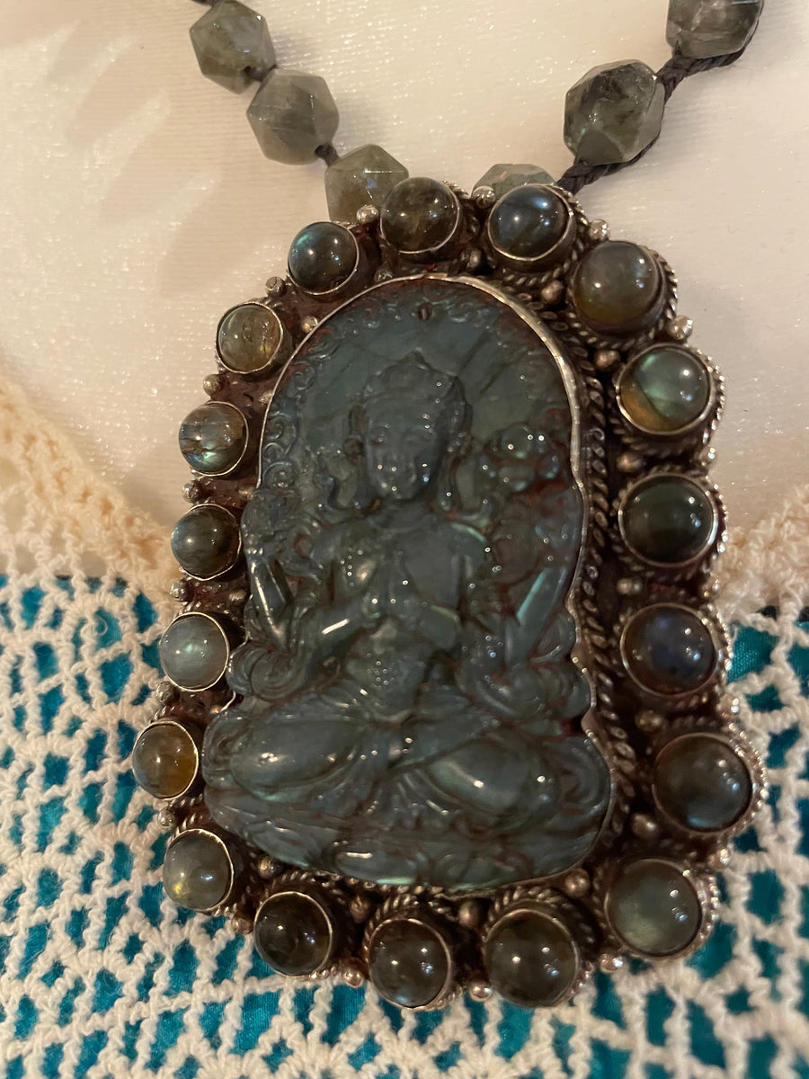 Labradorite Buddha Necklace