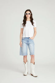 Palmer Barrel Short in Spring Snowflake by Driftwood Jeans