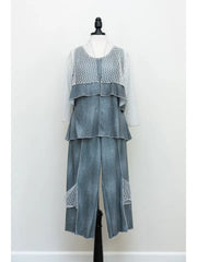 Diamond Mesh Shrug in Black Denim by Vine Street 437 Robin Boutique