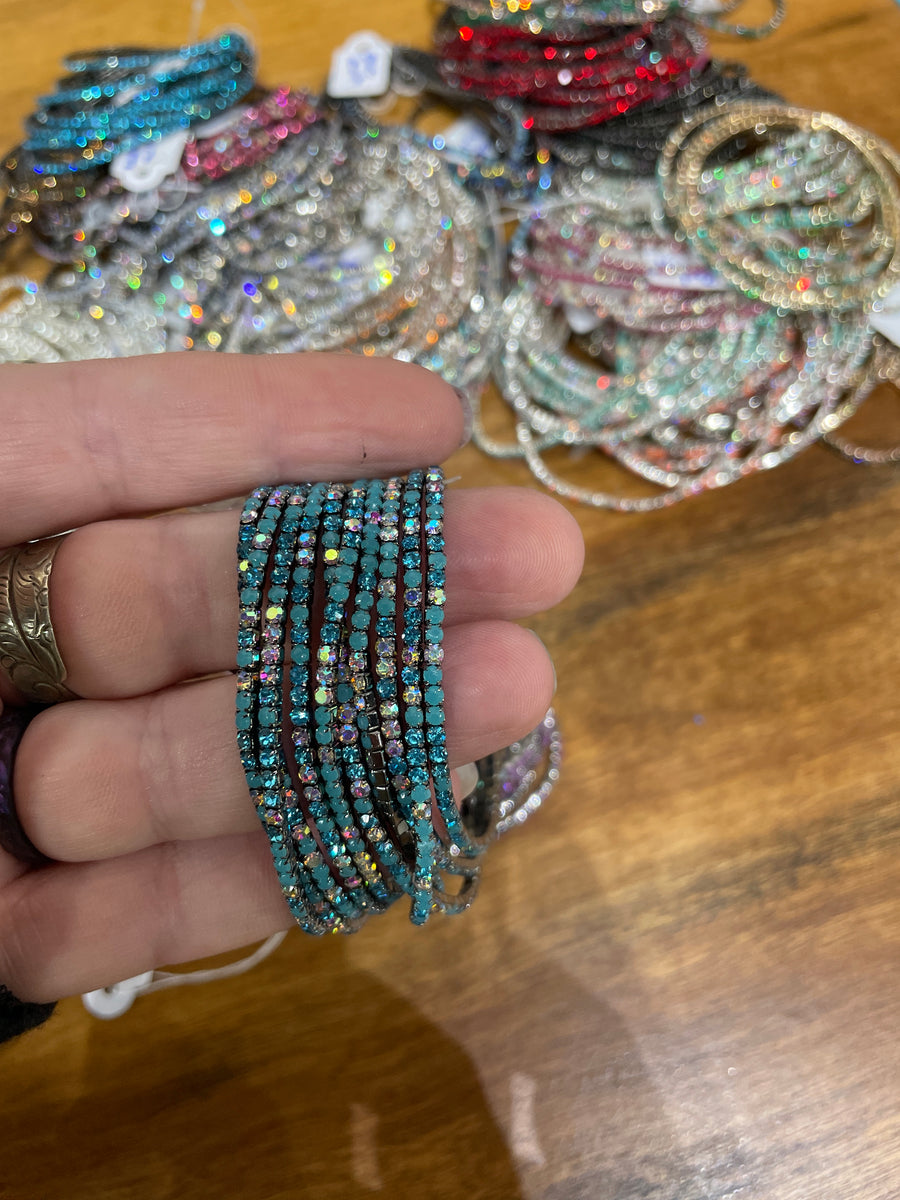 Rhinestone Tennis Stretch Bracelets