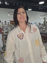Button Down Blouse in Pocket Full of Sunshine by Driftwood