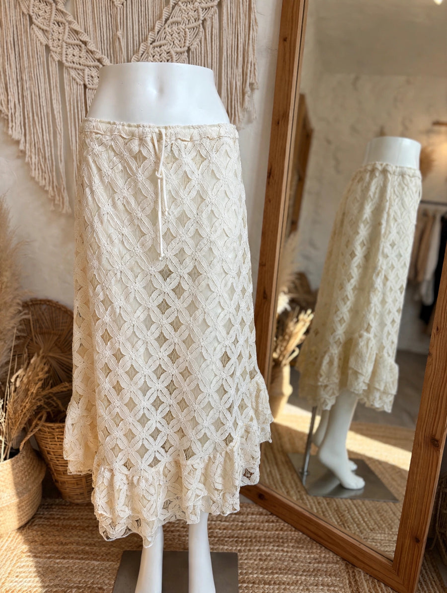 Wild Rose Crochet Skirt by Kantha Bae