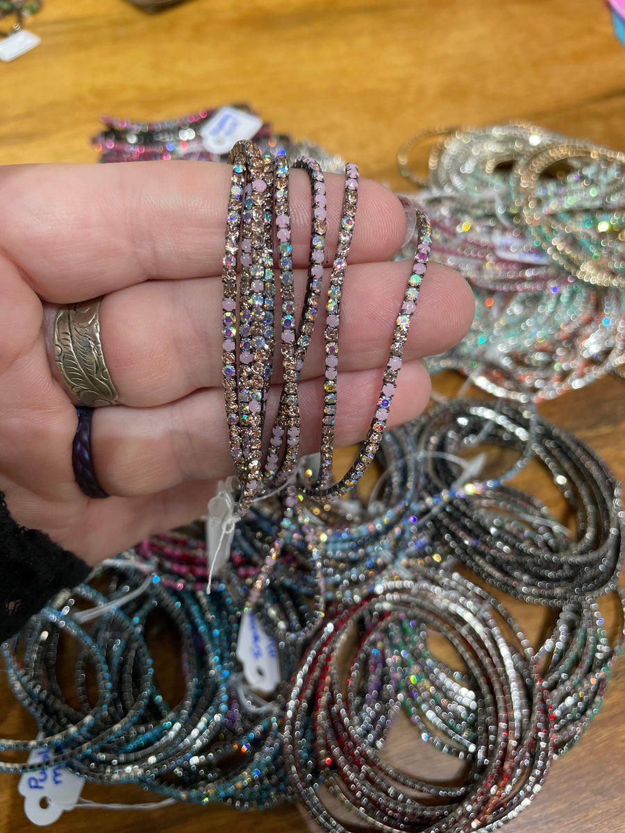Rhinestone Tennis Stretch Bracelets