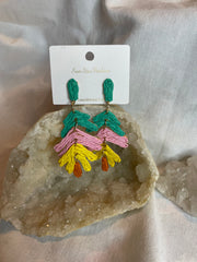 Rattan Palm Leaf Earrings
