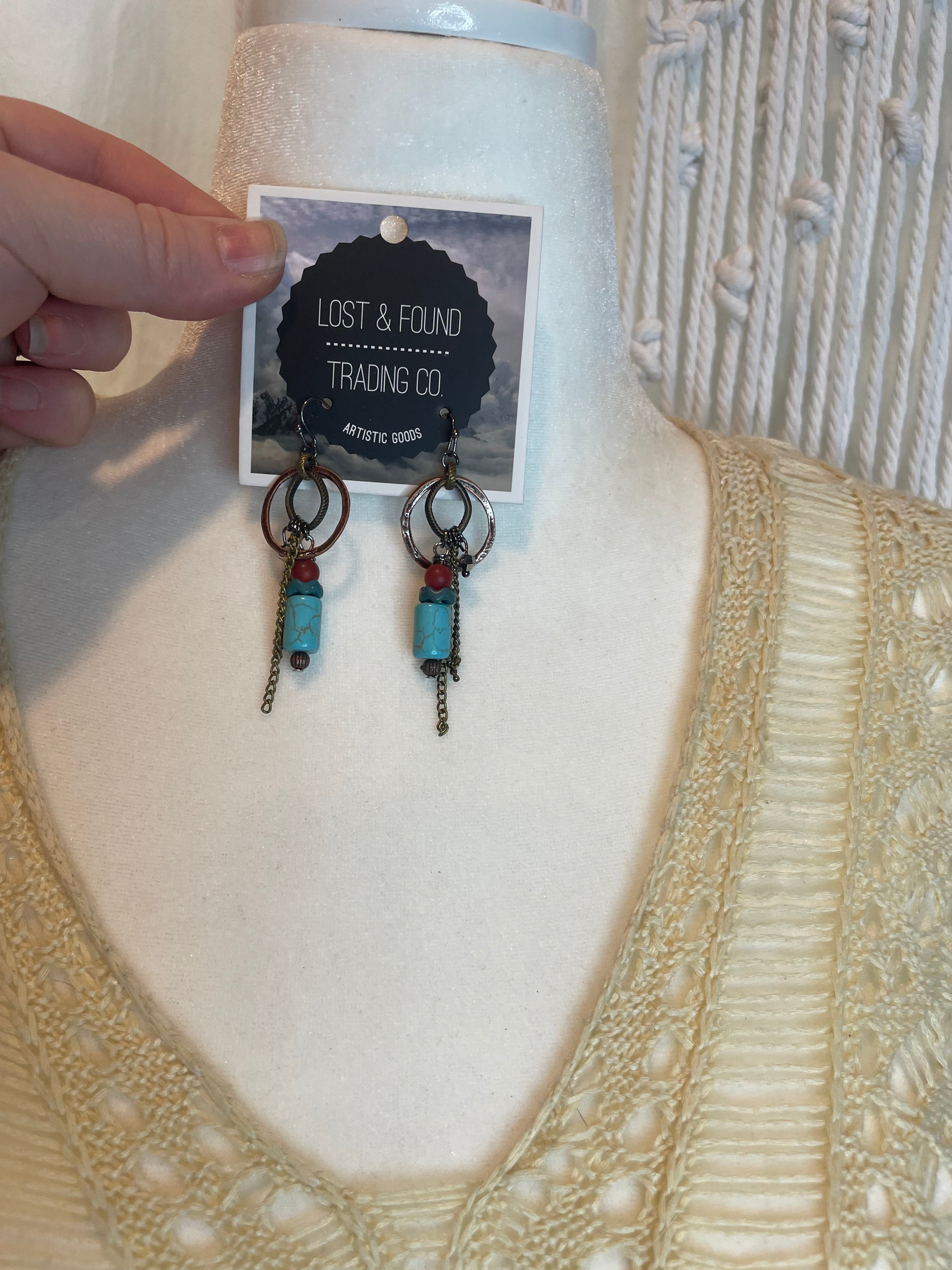 Link Dangles with Chains Drop Earrings