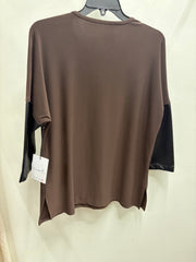 Luxe Faux-Leather Accent Blouse by Compli K
