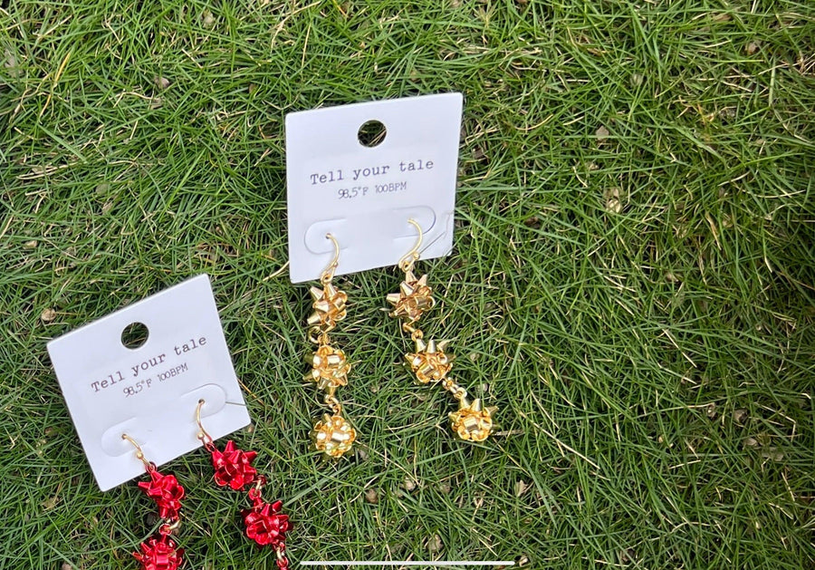 Christmas Bow Earrings - Robin Boutique-Boutique 