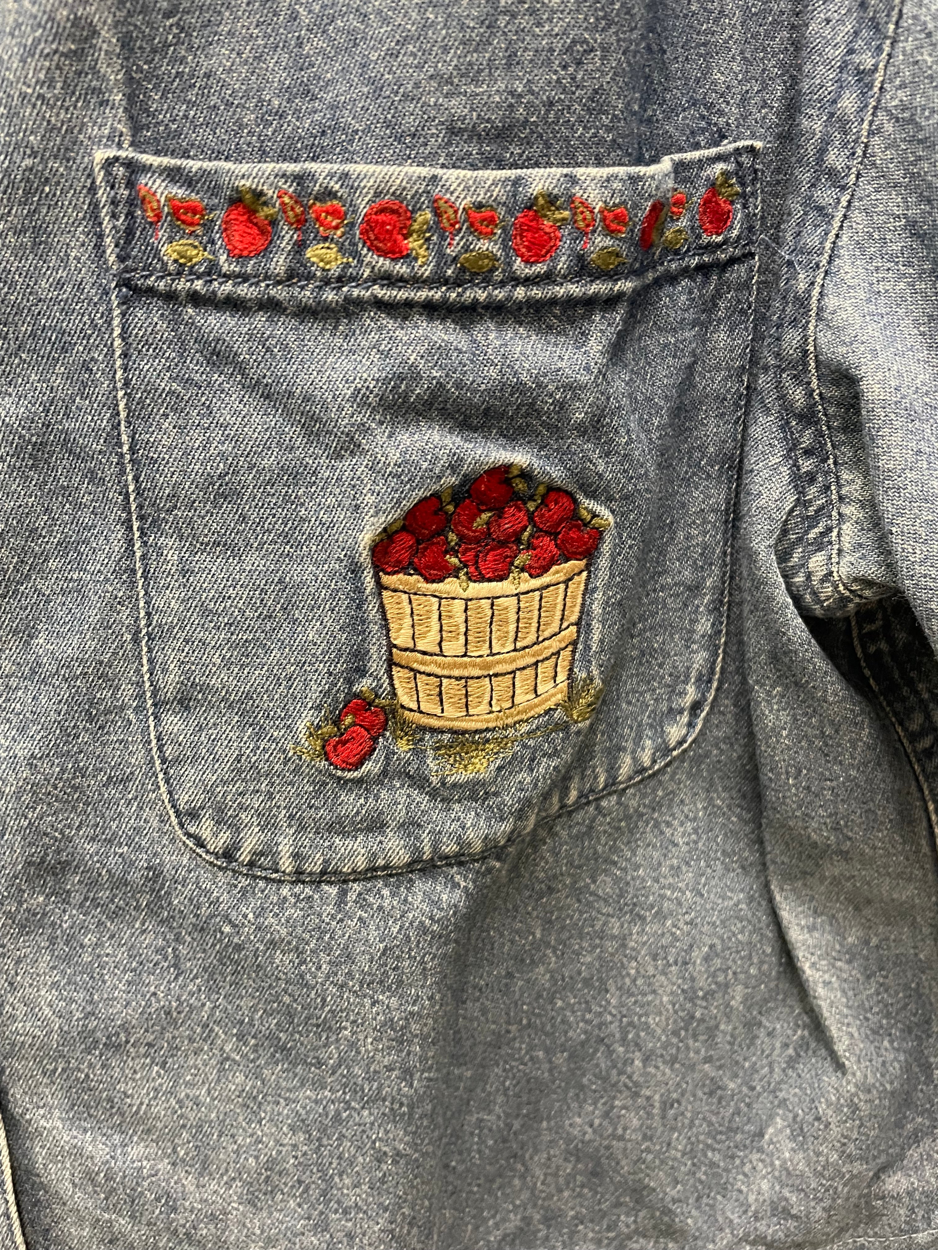 Reworked Denim Crop Button Down #205