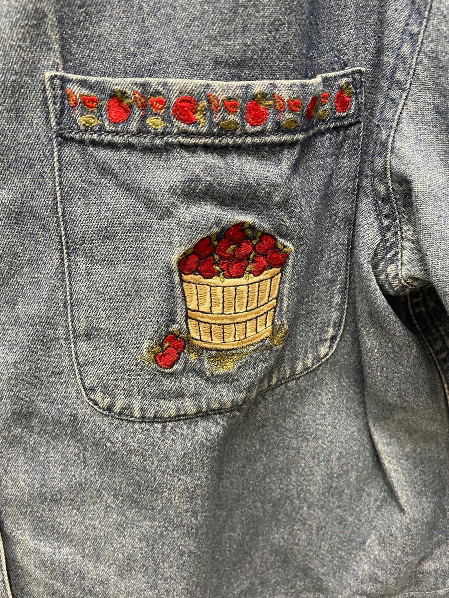 Reworked Denim Crop Button Down #205