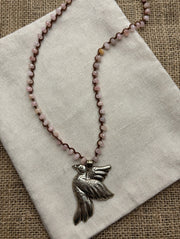Free Spirit Rose Quartz Bird Necklace by Tara Gasparian