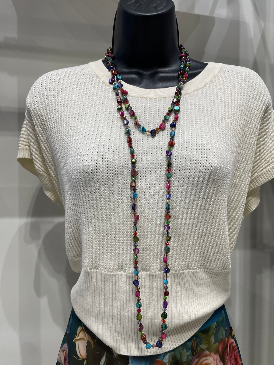 Tidal Glow Shell & Glass Necklace