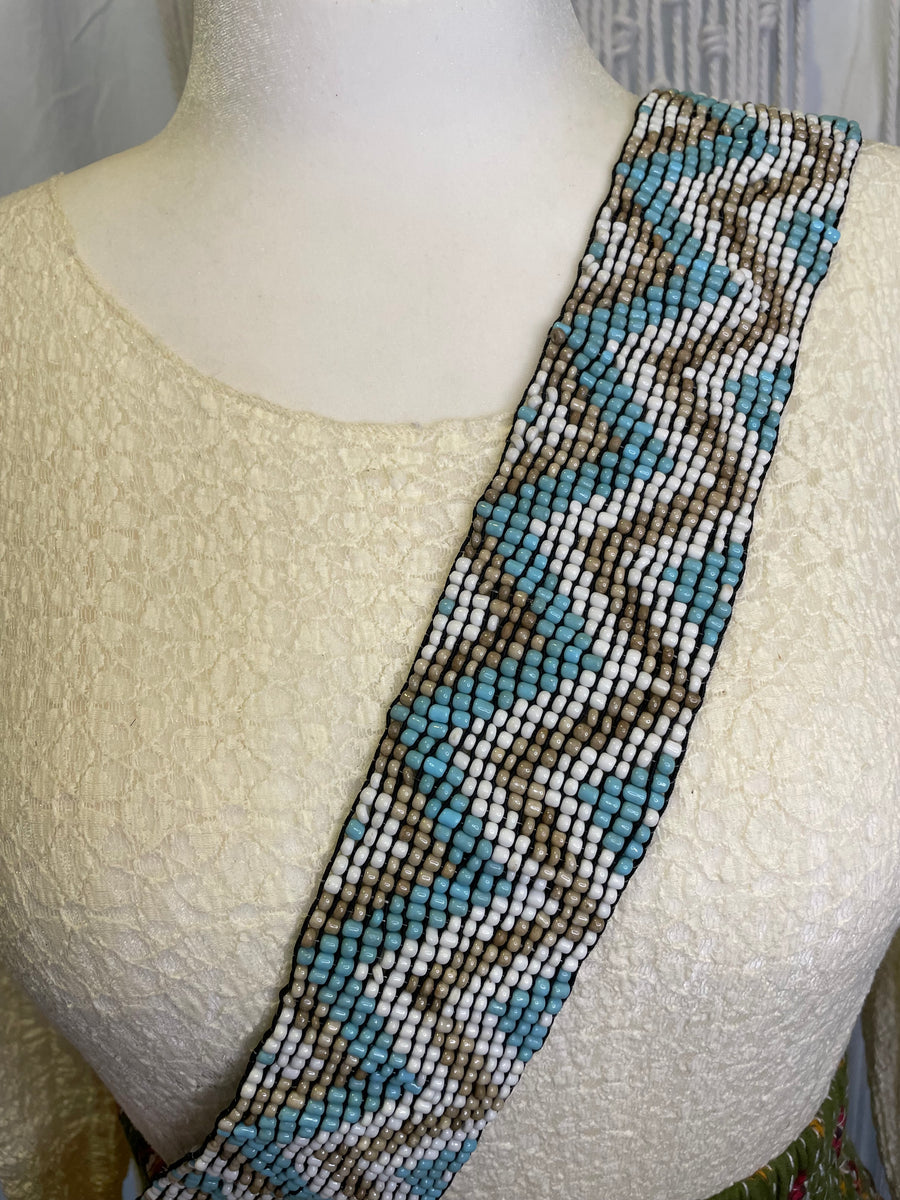 Turquoise Waves Beaded Belt by Bali Queen
