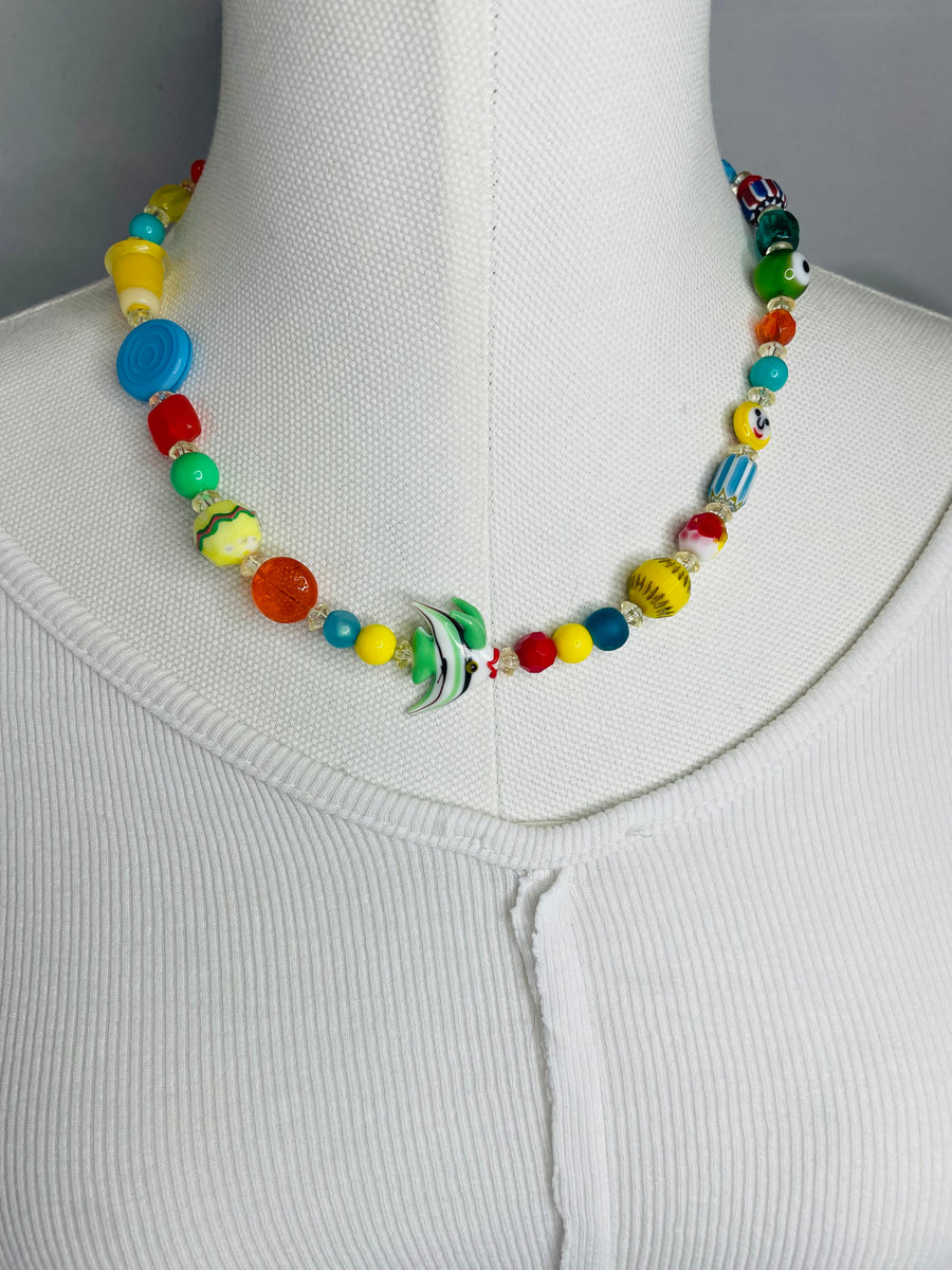 Angel Fish Glass Necklace by The Vintage Jewel