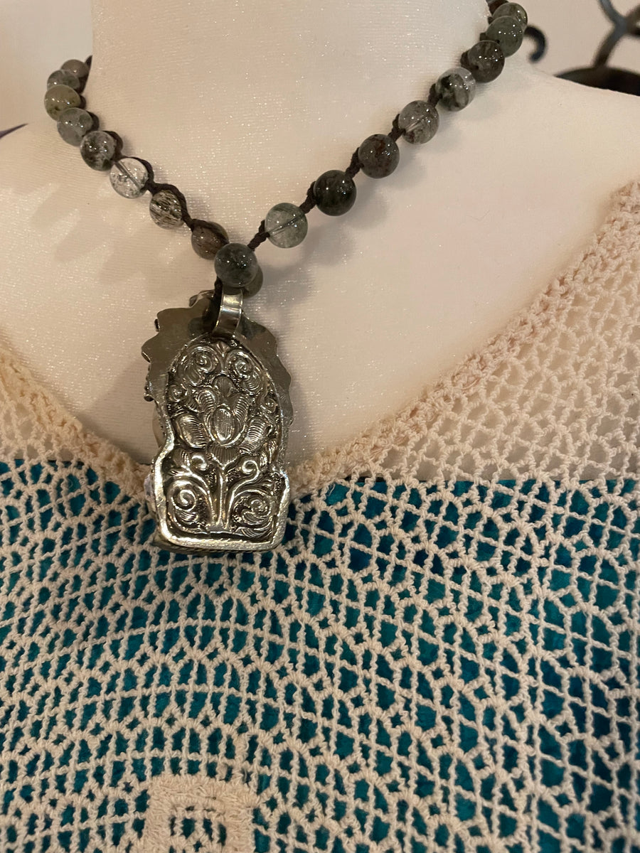 Labradorite Ganesh Elephant Necklace