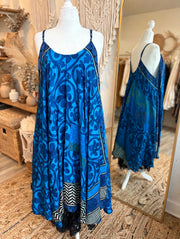 Crepe Sari Moonchild Slip Dress #241 by Kantha Bae