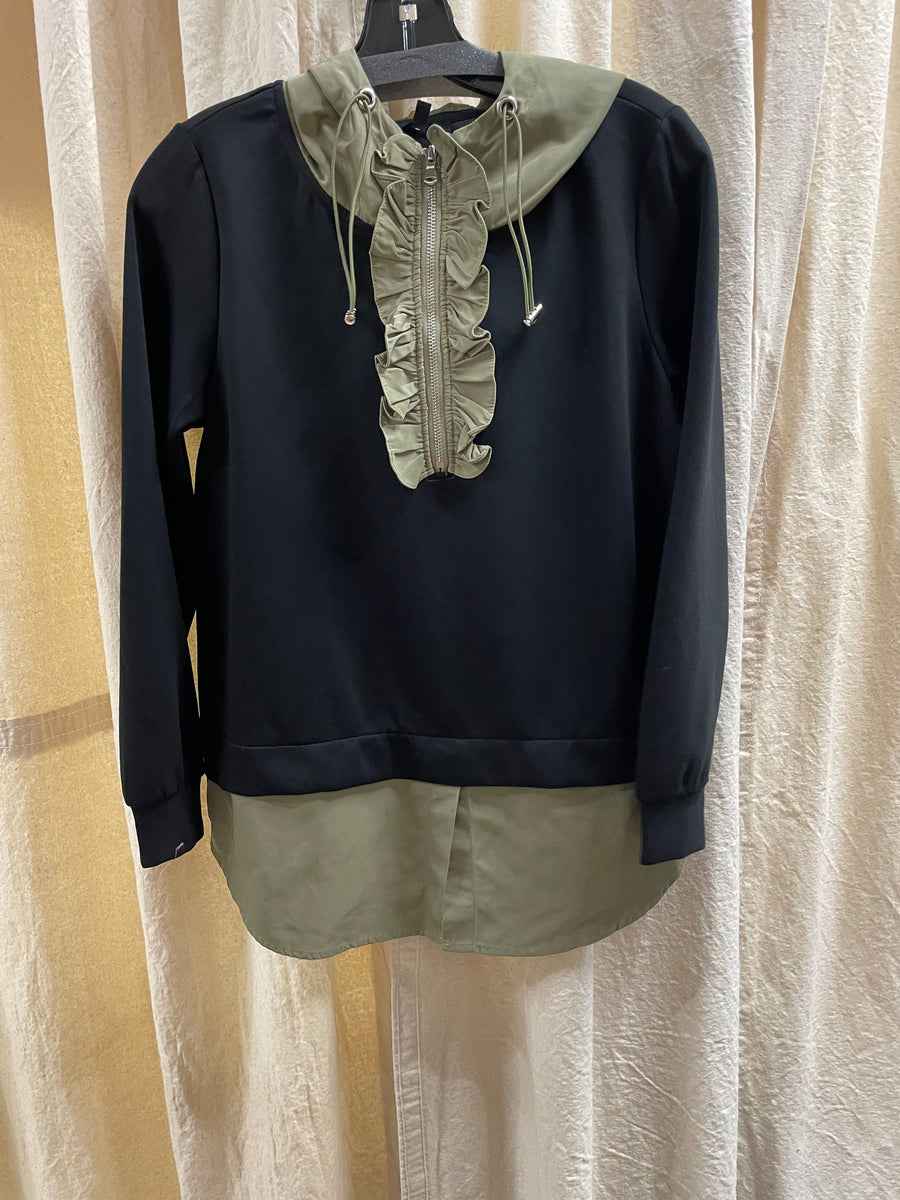 Kaylee Hoodie Top in Black by Joh Robin Boutique