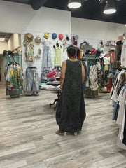 Stone Washed Double Gauze Balloon Maxi Dress