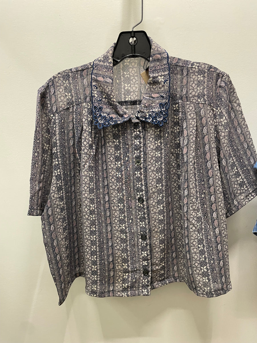 Reworked Flowy Crop Button Down #100
