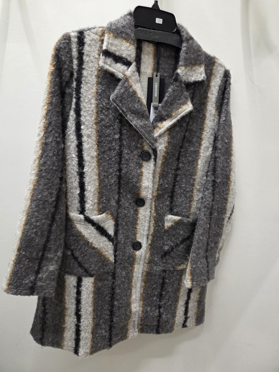 Fuzzy Button Jacket by Creations