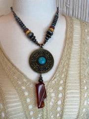 Mixed Bead with Navajo Pearls Necklace