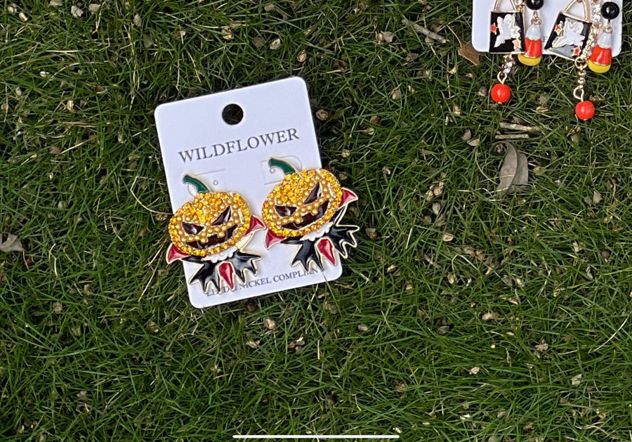 Jack O'Lantern Theme Earrings - Robin Boutique-Boutique 