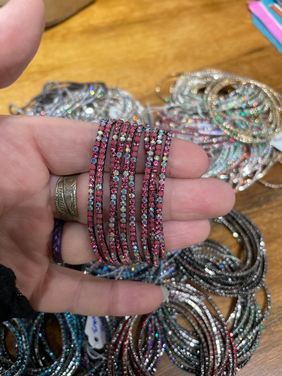 Rhinestone Tennis Stretch Bracelets