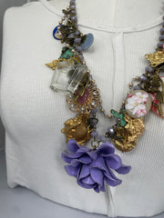 Lavender Rose Cluster Necklace by Gina