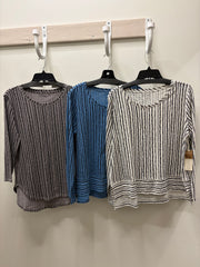Cotton Slub Easy V Tee in Canyon Stripe by Escape