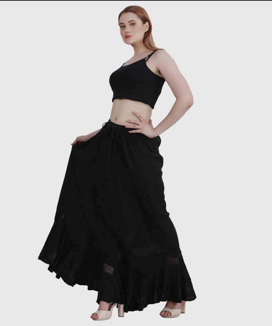 Embroidered Maxi Skirt