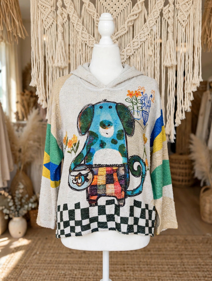 Alfie & Bubbles Hooded Pullover by Inoah