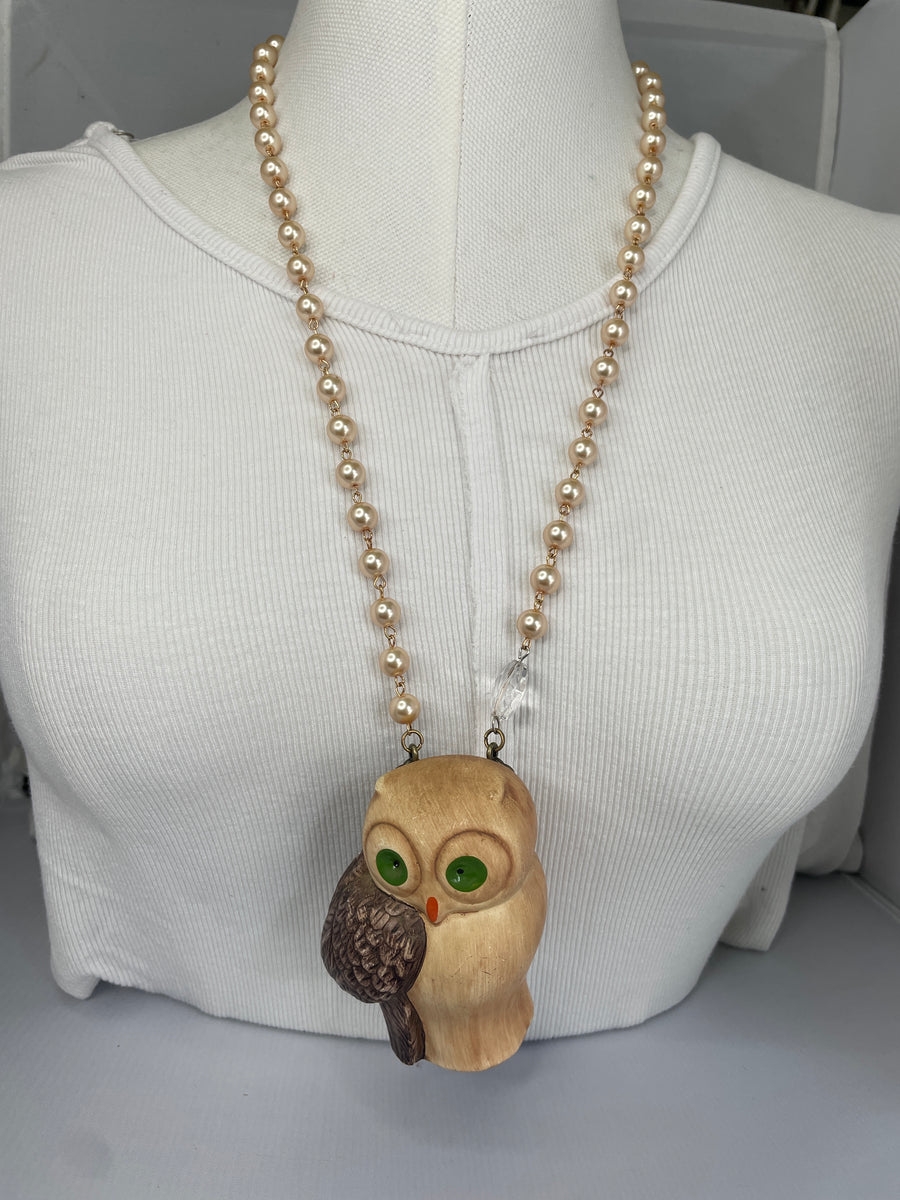 Moonwatcher Owl Pendant Necklace by Gina