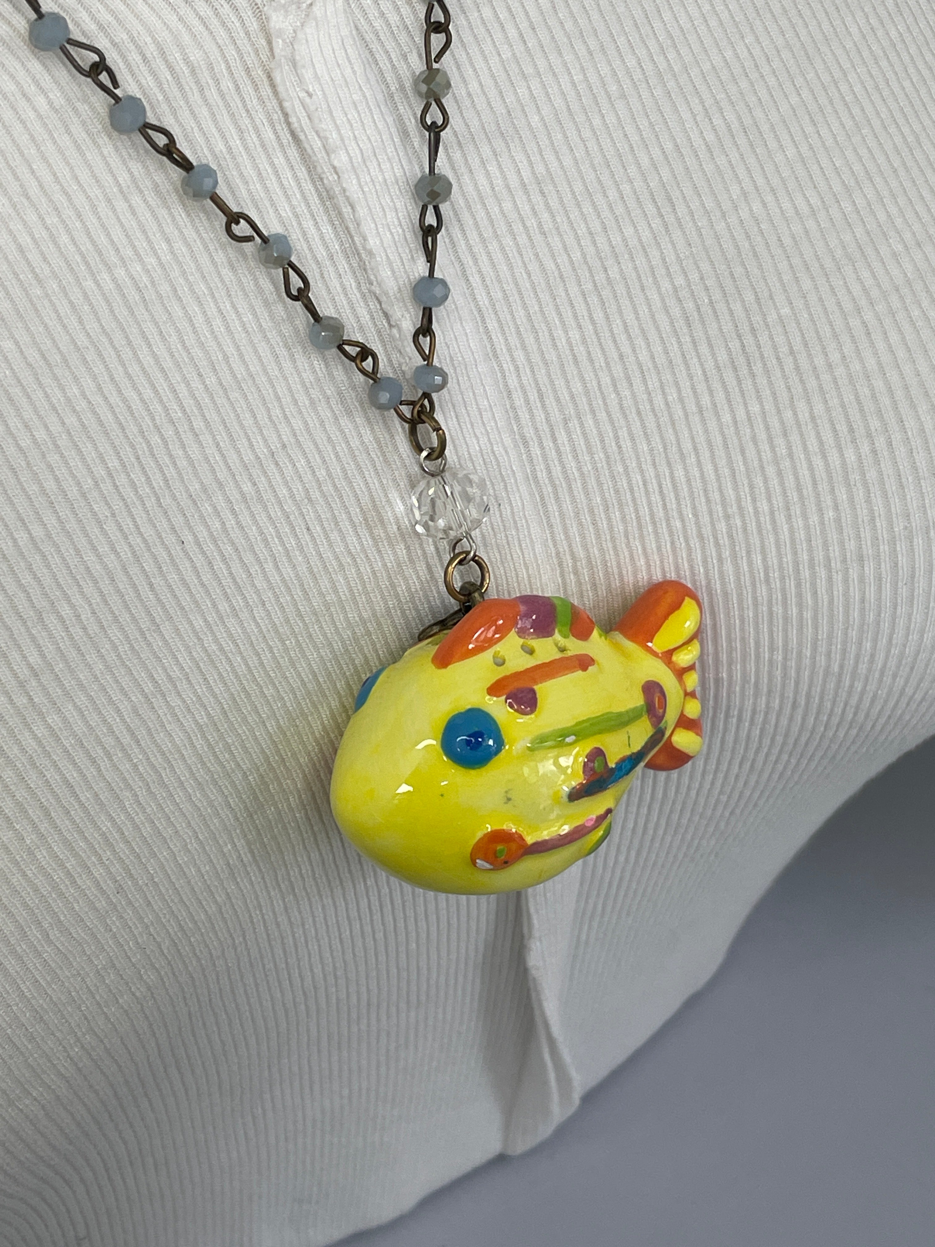 Yellow Fish Necklace by Gina