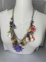 Lavender Rose Cluster Necklace by Gina