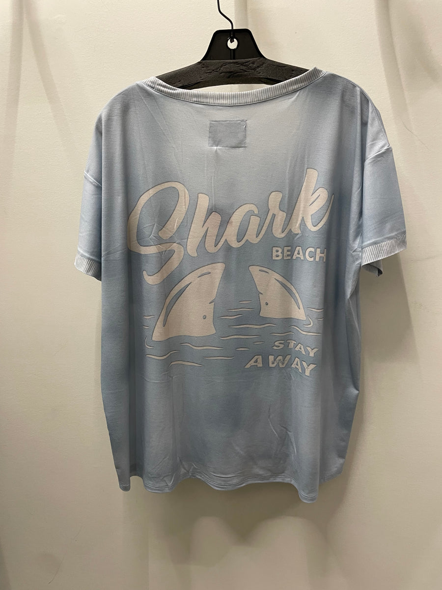 Boxy Tee in Shark Print by IPNG Design