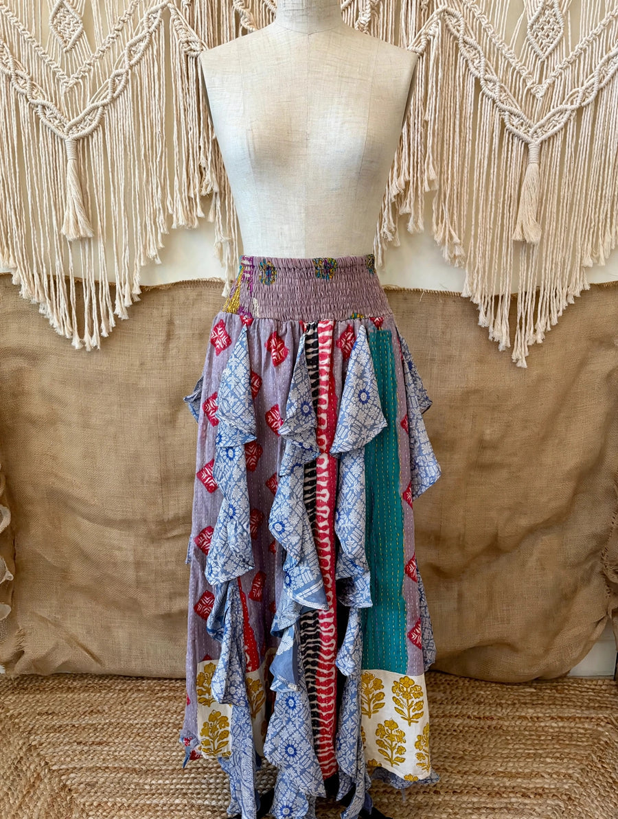 Pareo Kantha Willow Maxi Skirt #183 by Kantha Bae