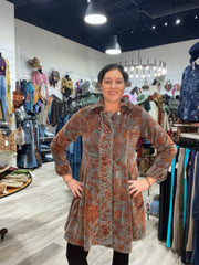 Paisley Velvet Knee Length Jacket by Paper Lace