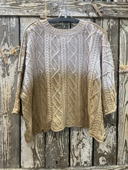 Ombre Oversized Cable Sweater by Davi & Dani