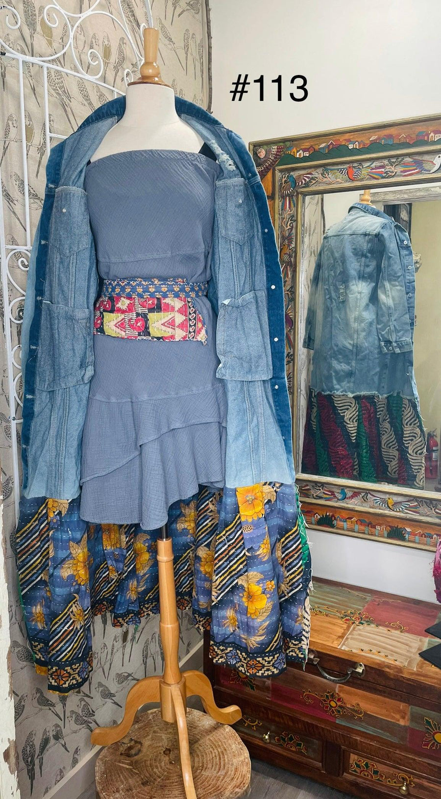 Upcycled Denim Kantha Coat by Kantha Bae - Robin Boutique-Boutique 