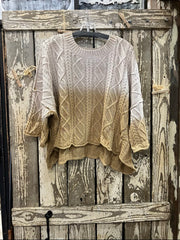 Ombre Oversized Cable Sweater by Davi & Dani